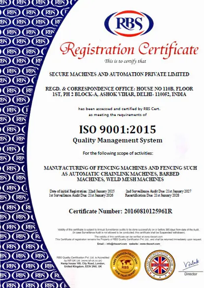 Secure Fencing Certificate