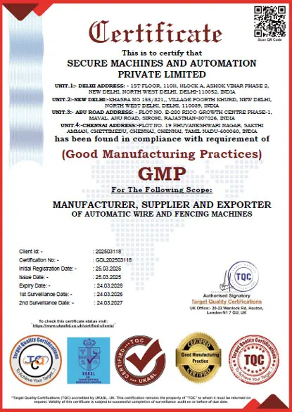 Secure Fencing Certificate