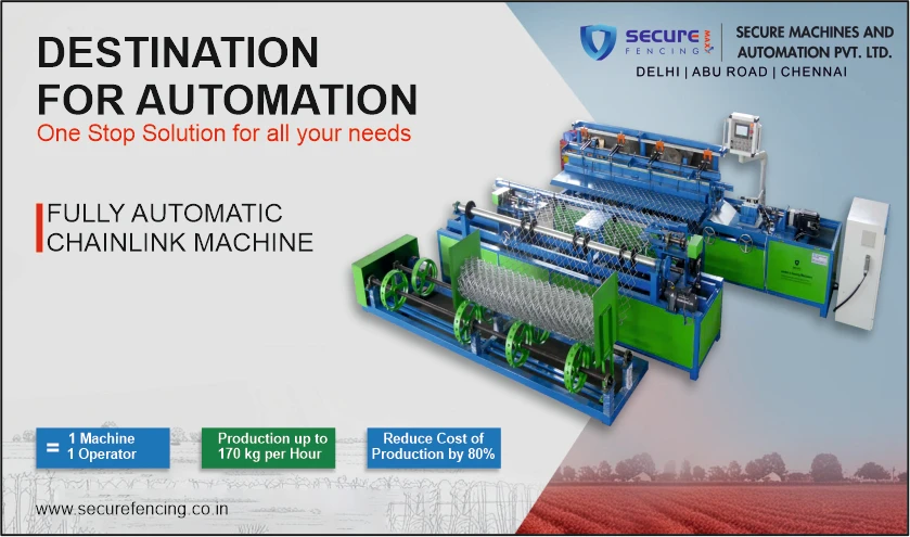 Fully Automatic Chain Link Machine from Secure Fencing, capable of 170 kg/hour production with single operator